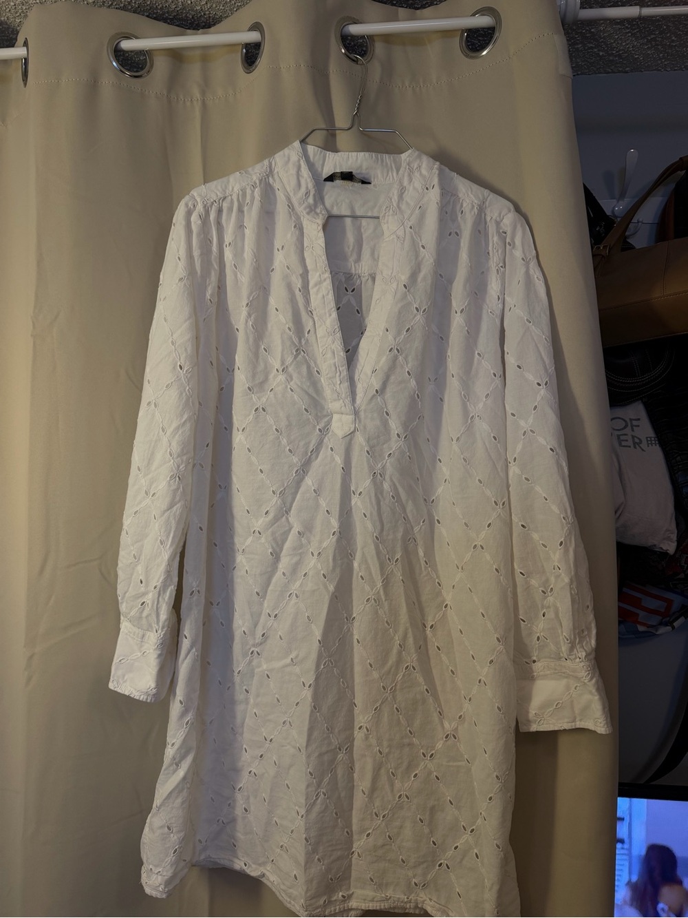 Banana Republic White Eyelet Tunic Dress
